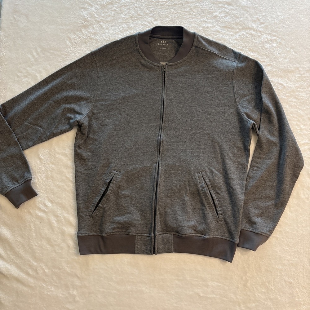 Vantage Apparel, Full Zip Fleece Jacket, Mens Large